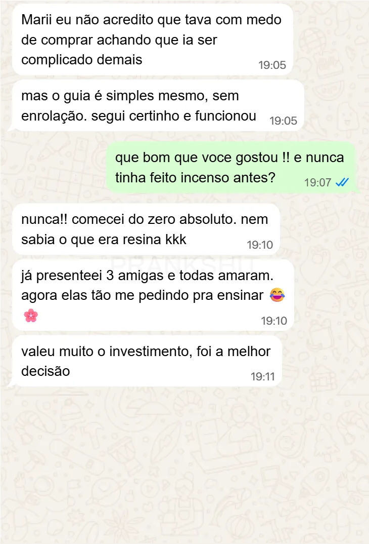 Aluna relata que o guia é simples e funcionou